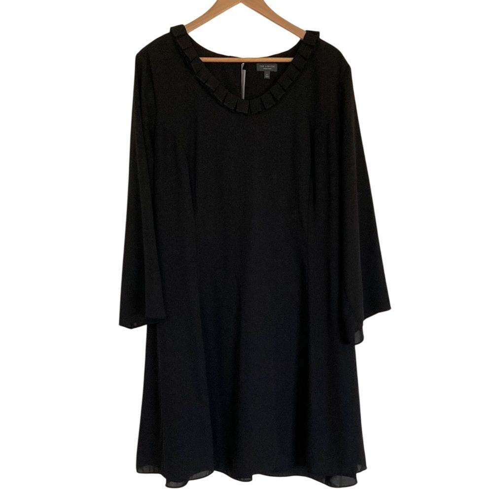 The Limited Dress Womens Size 1X Black A Line 3/4‎ Sleeve
